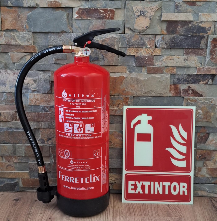 señalización extintor piso